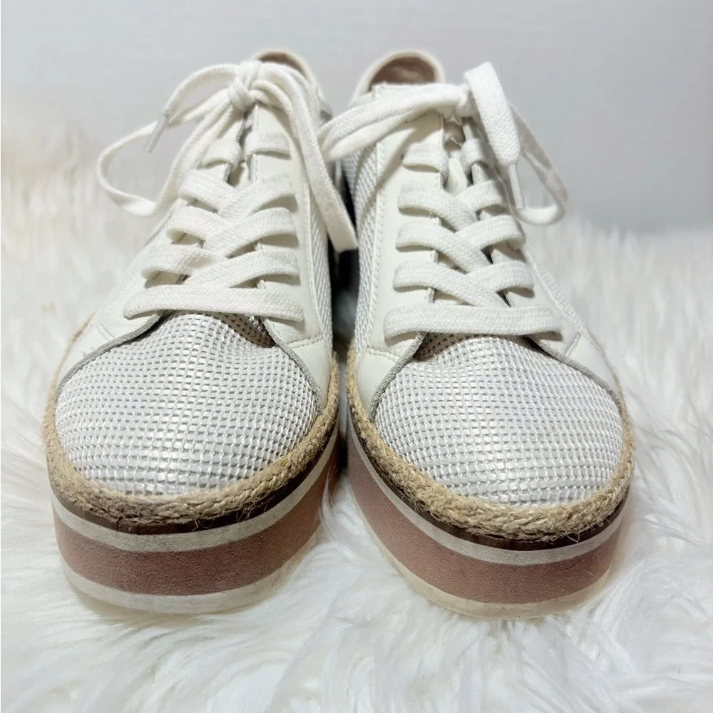 DOLCE VITA Telah White Mesh Platform Shoes